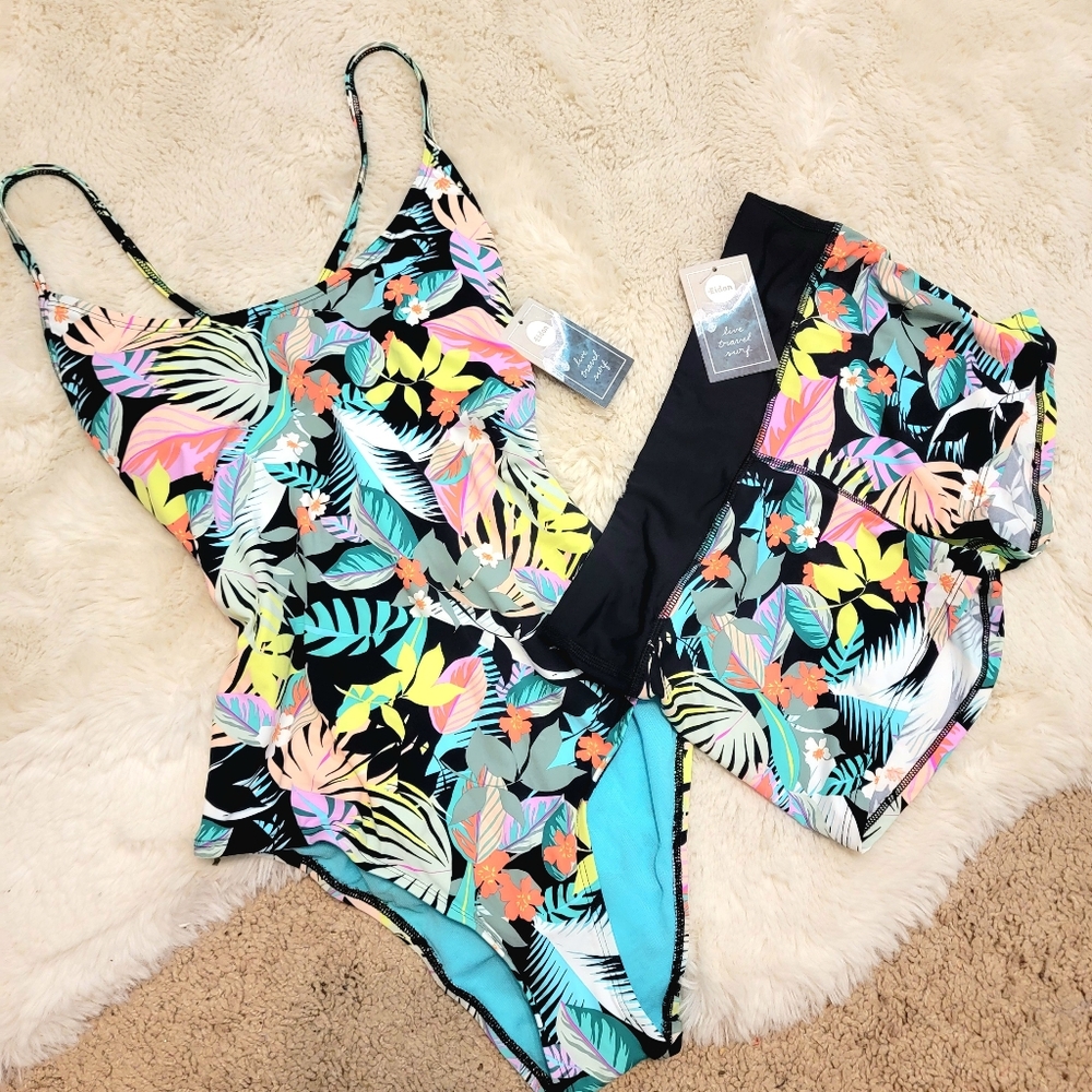 NWT Eidon Hot Tropics - Tropical Floral Swimsuit Set
